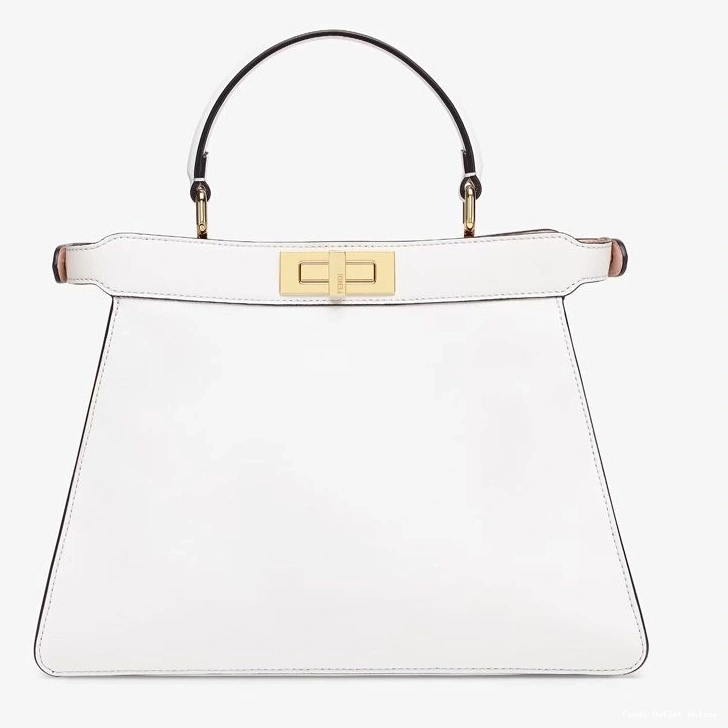 Cheap Laether Fendi Nappa Peekaboo Medium In ISeeU Bag White 0825